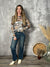 Western Collage Mesh Top