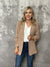 Taupe Blazer with Ruched Sleeves