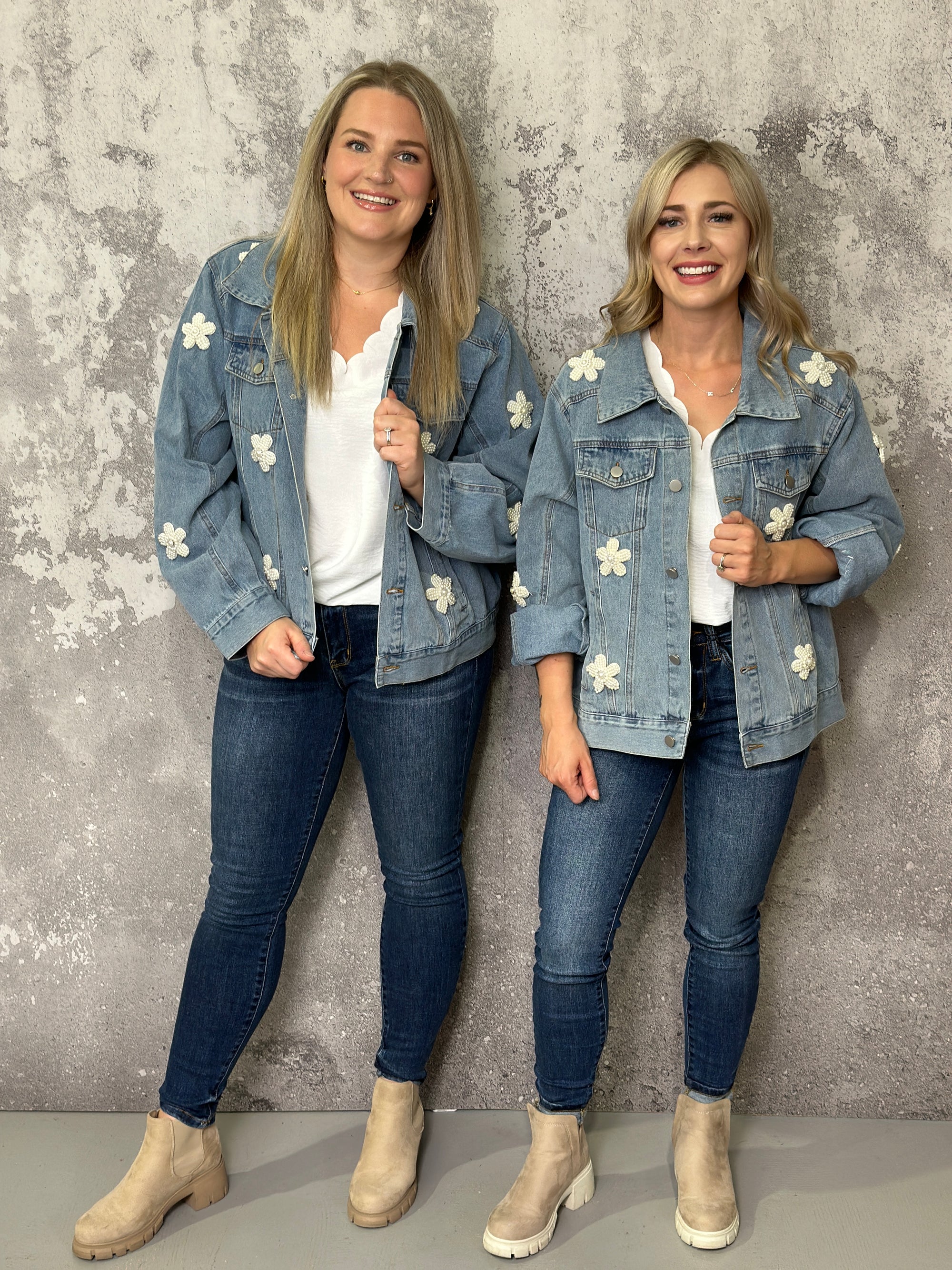 The Pearl Denim Jacket(MEDIUM LEFT)
