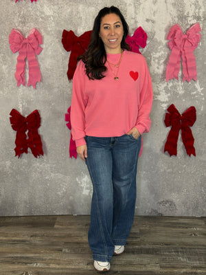 Textured Heart Long Sleeve