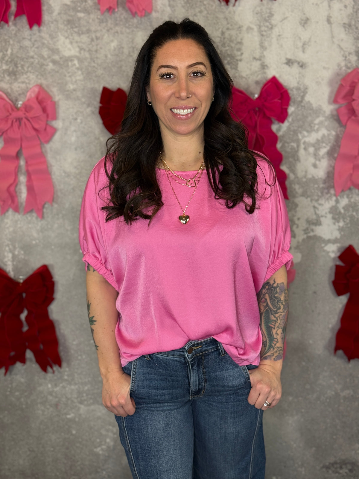 Pink Dolman Flow Top