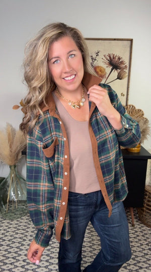 Plaid Shacket Top (Small - 3X)
