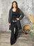 Black Gauze and Lace Cardigan