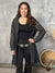 Black Gauze and Lace Cardigan