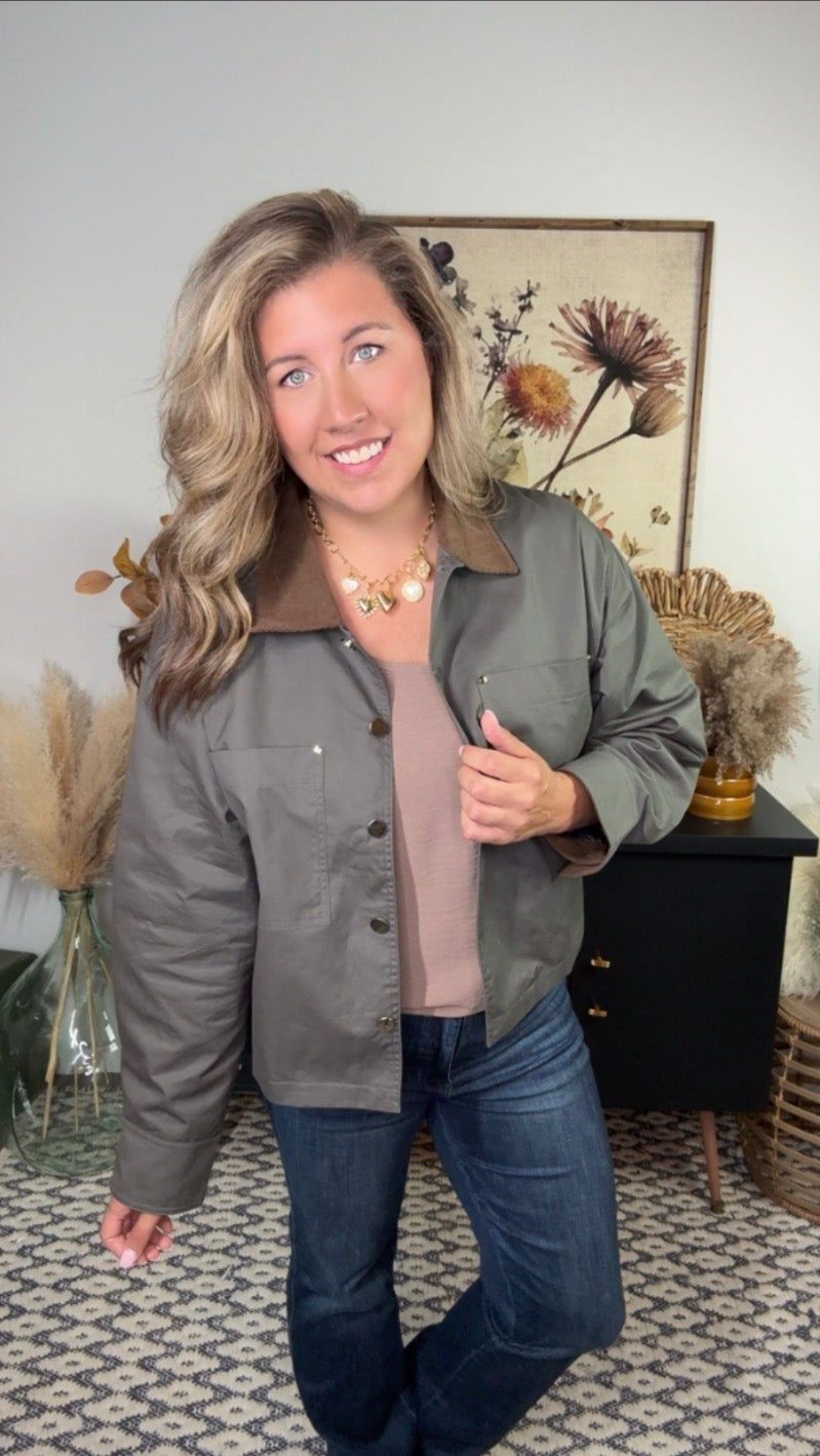 Olive Chore Jacket (Small - 3X
