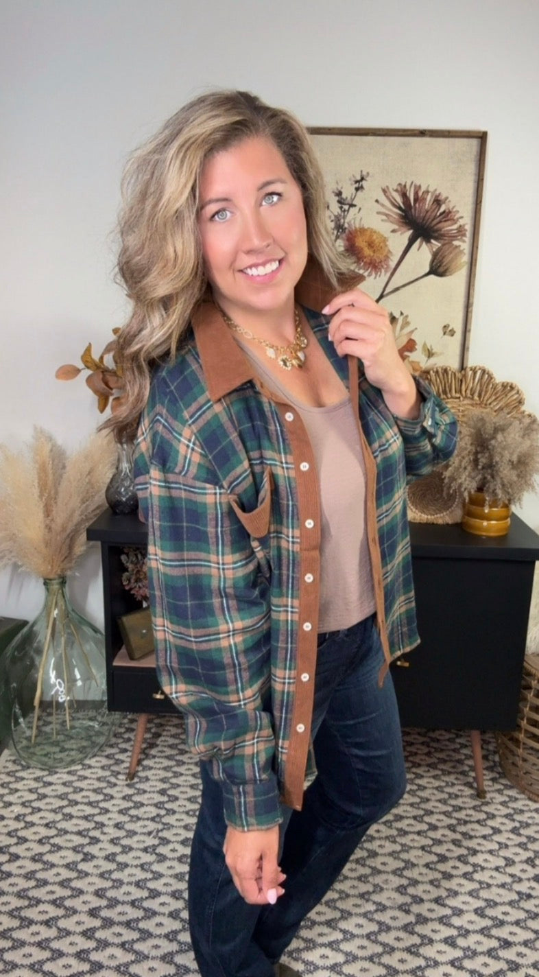 Plaid Shacket Top (Small - 3X)