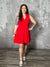 Lizzie Wrinkle Free Tiered Ruffle Dress - Red (Small - 3X)