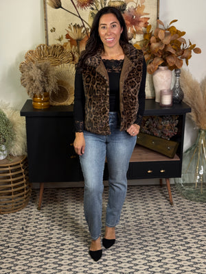 Faux Fur Leopard Vest