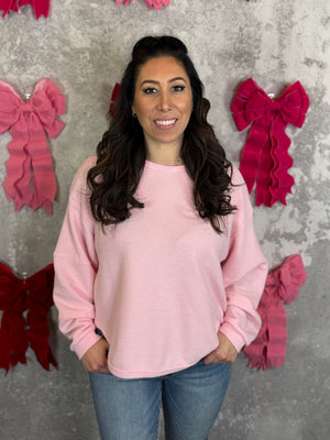 Textured Solid Long Sleeve - Pink