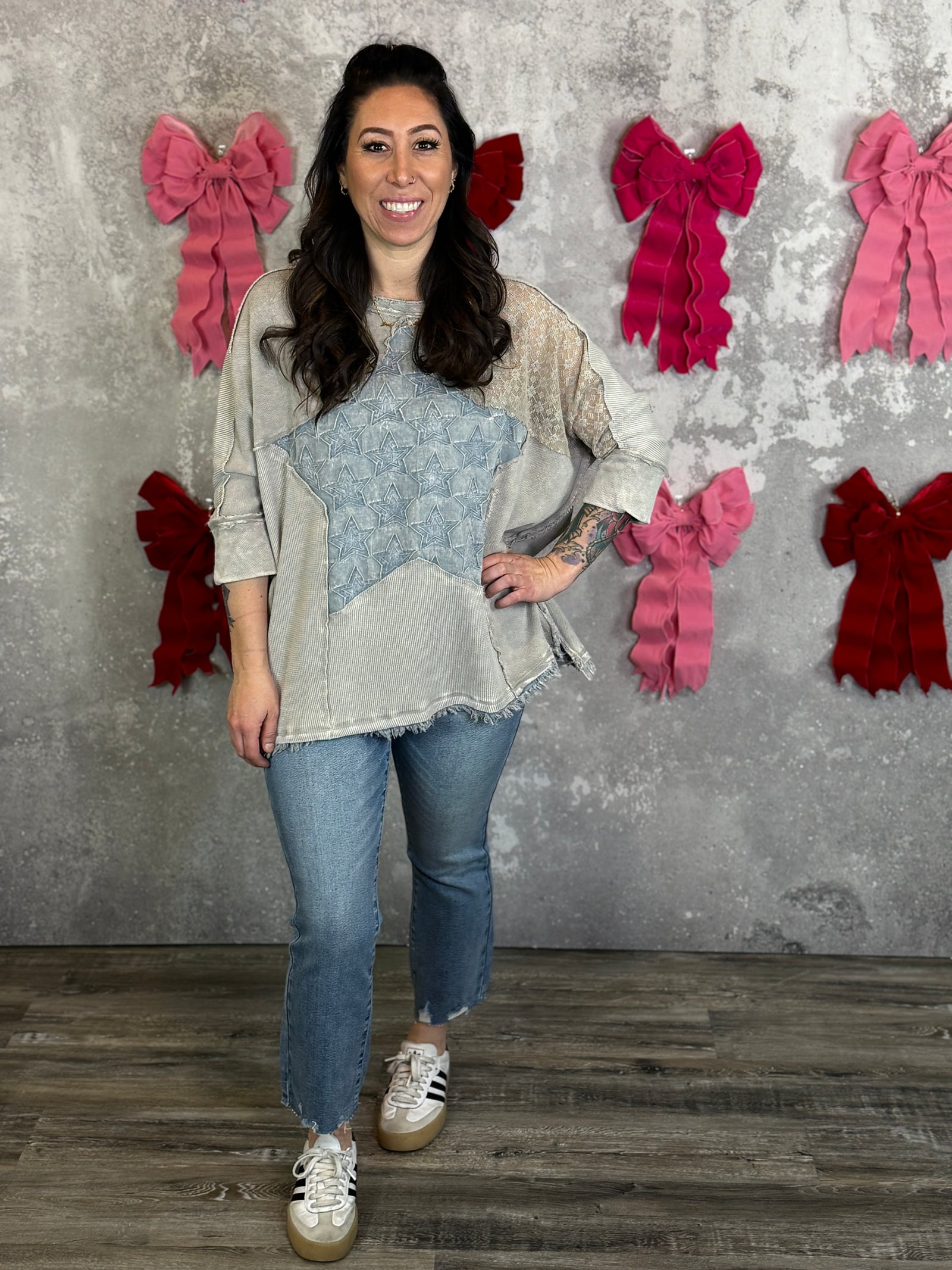 Denim Blue In the Stars Top  (Small - 3X)