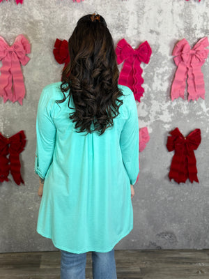 Wrinkle Free Cardigan - Mint - (Small - 3X) BESTSELLER