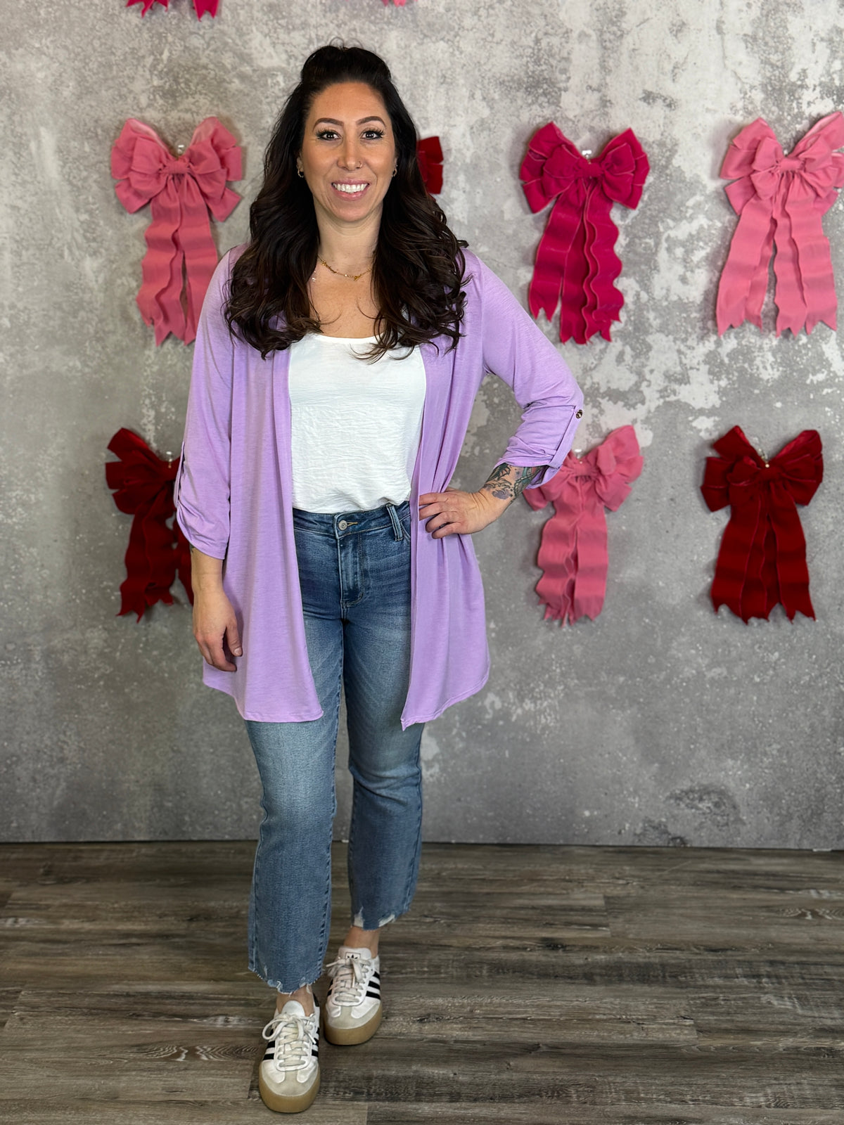 Wrinkle Free Cardigan - Lavender- (Small - 3X) BESTSELLER