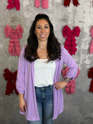 Wrinkle Free Cardigan - Lavender- (Small - 3X) BESTSELLER