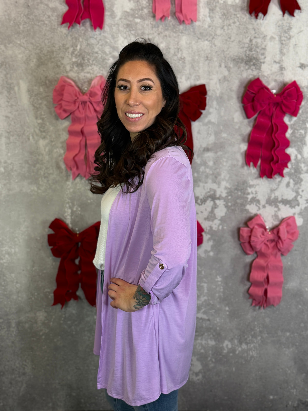 Wrinkle Free Cardigan - Lavender- (Small - 3X) BESTSELLER