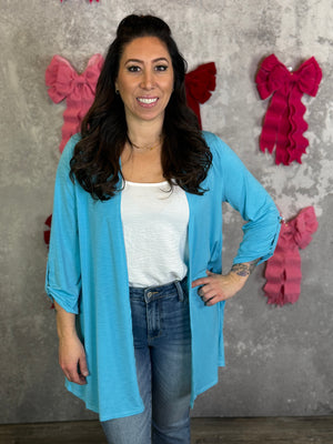 Wrinkle Free Cardigan - Blue - (Small - 3X) BESTSELLER