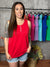 The Bexley Button Tank - Red (Small - 3X)