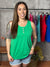 The Bexley Button Tank - Kelly Green (Small - 3X)