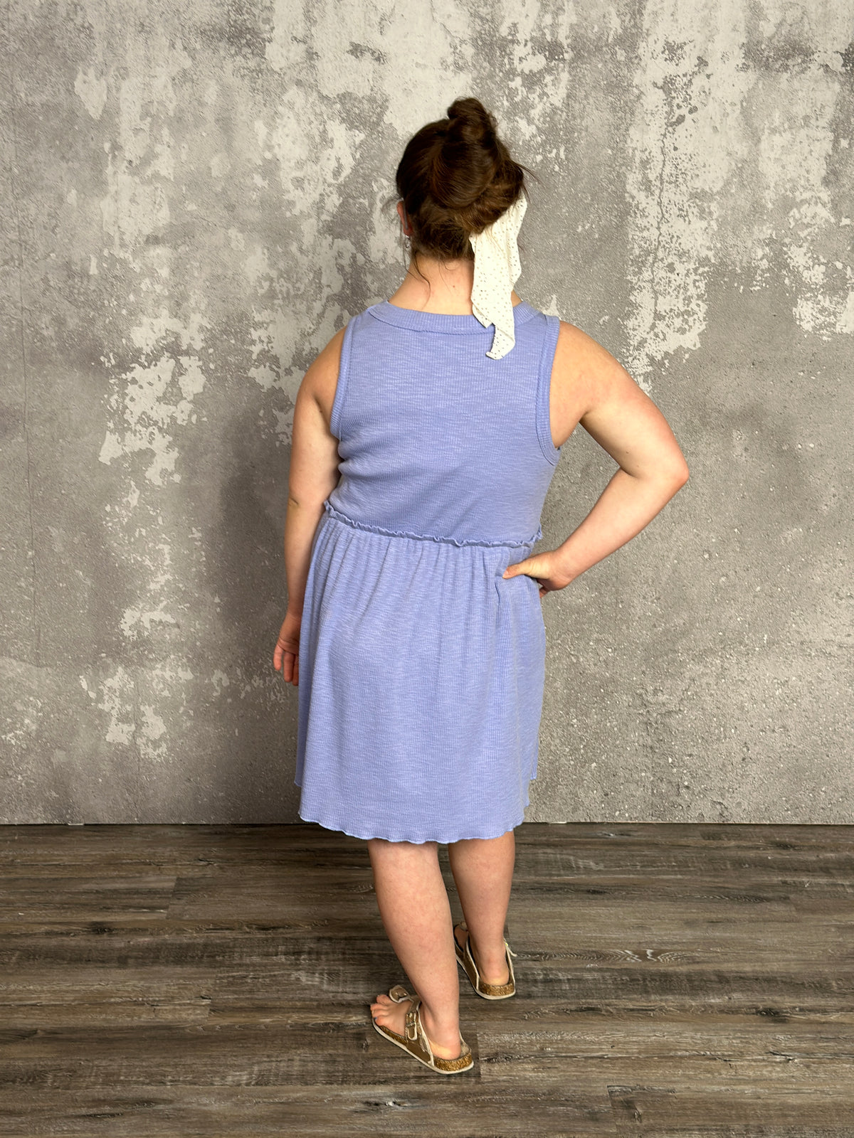 Periwinkle Babydoll Tank Dress (Small -2x) - FINAL SALE