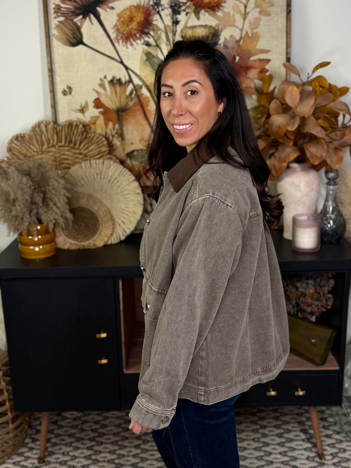 Light Denim Barn Jacket - Olive (Small - 2X)