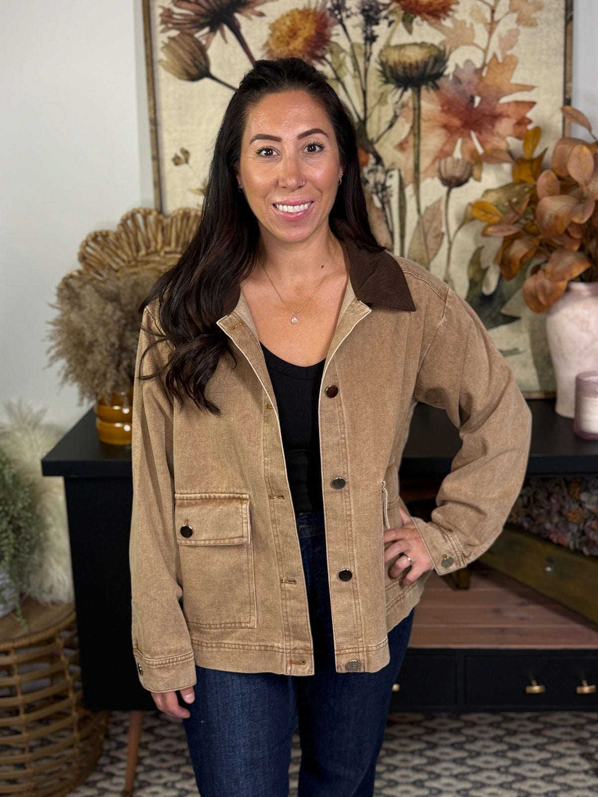 Light Denim Barn Jacket - Taupe (Small - 2X)