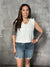 The Kezia Ruffle Tank - White (Small - 3X)