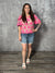 Two Tone Pink Crochet Foral Top
