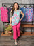 The Wrinkle Free Lizzie Ruffle Tank - Mint Floral (Small - 3X)