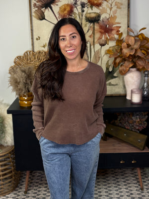 Waffle Long Sleeve - Brown