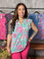The Wrinkle Free Lizzie Ruffle Tank - Mint Floral (Small - 3X)