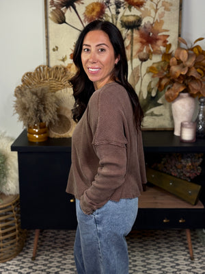 Waffle Long Sleeve - Brown