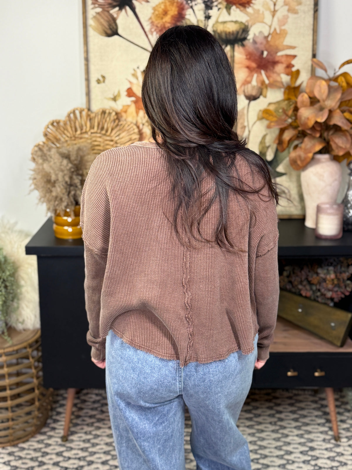 Waffle Long Sleeve - Brown