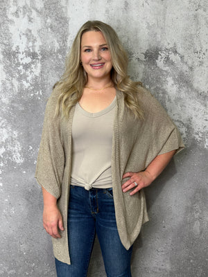 Short Sleeve Stunner Cardigan - Tan *RESTOCK