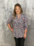 The Wrinkle Free Lizzie Top - Grey Abstract Print  (Small - 3X)