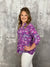 The Wrinkle Free Lizzie Top - Purple Floral  (Small - 3X)