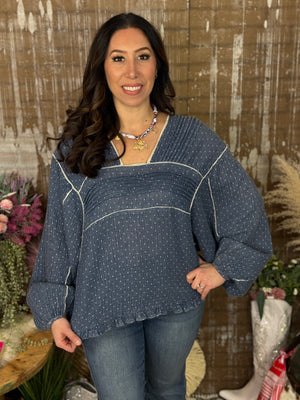Dolman Gauze Polka Dot Top
