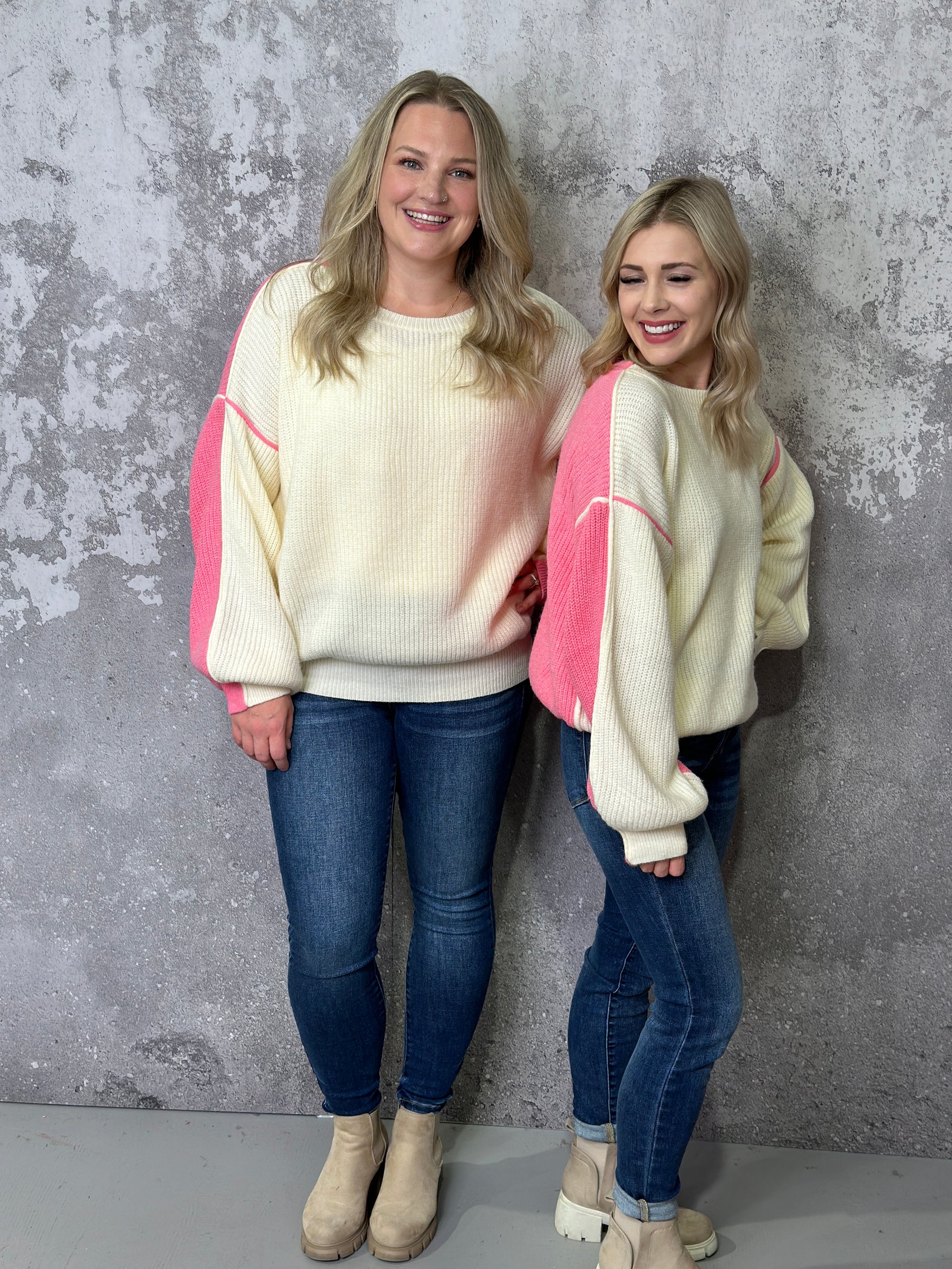 Pink Pastel Back Sweater