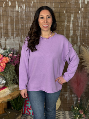 Lavender Drop Shoulder Sweater