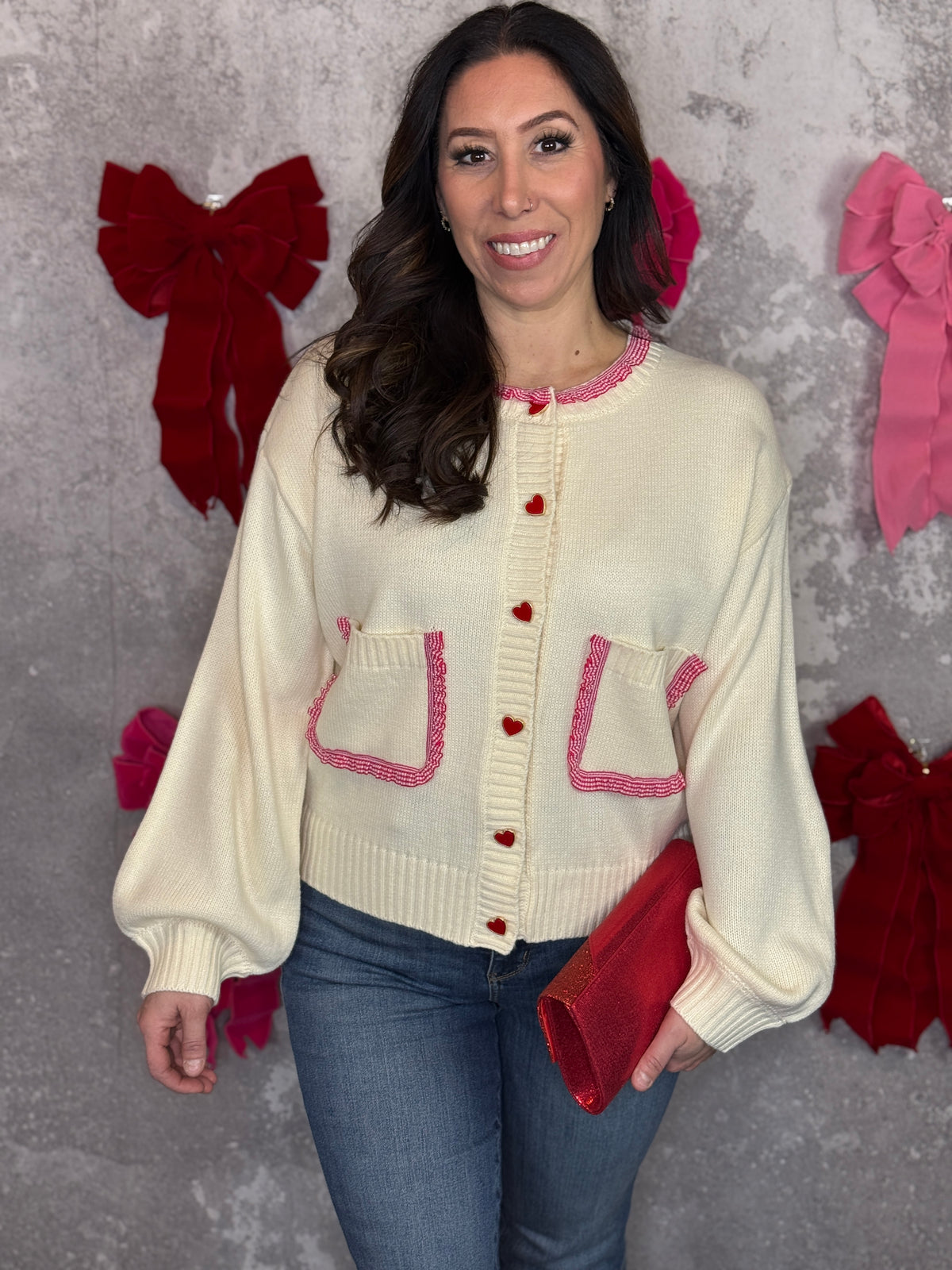 Sweatheart Cardigan Sweater (Small - 3X)