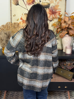Black/Brown Plaid Shacket