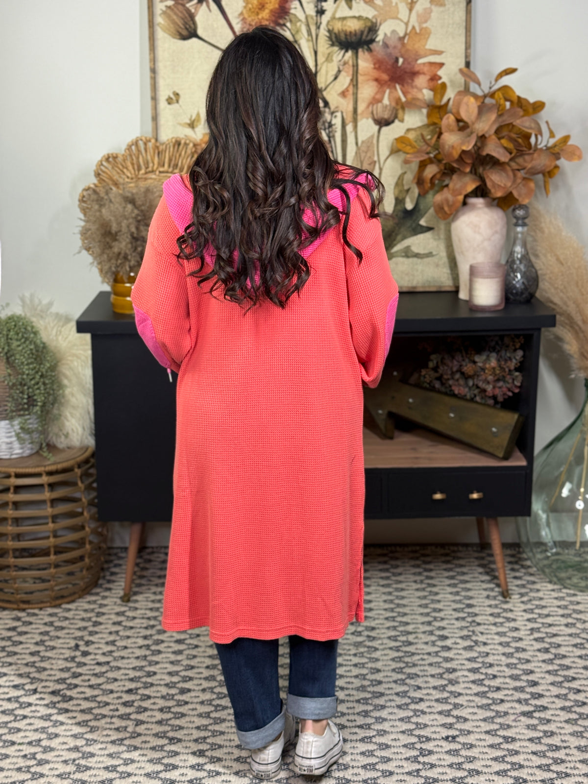Longline Waffle Cardigan (Small - 3X)