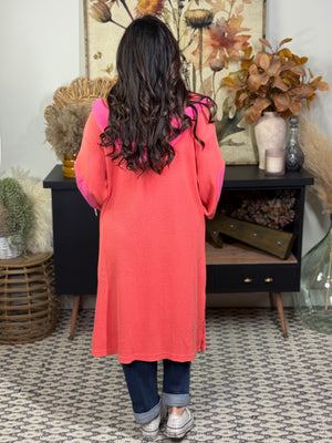 Longline Waffle Cardigan (Small - 3X)
