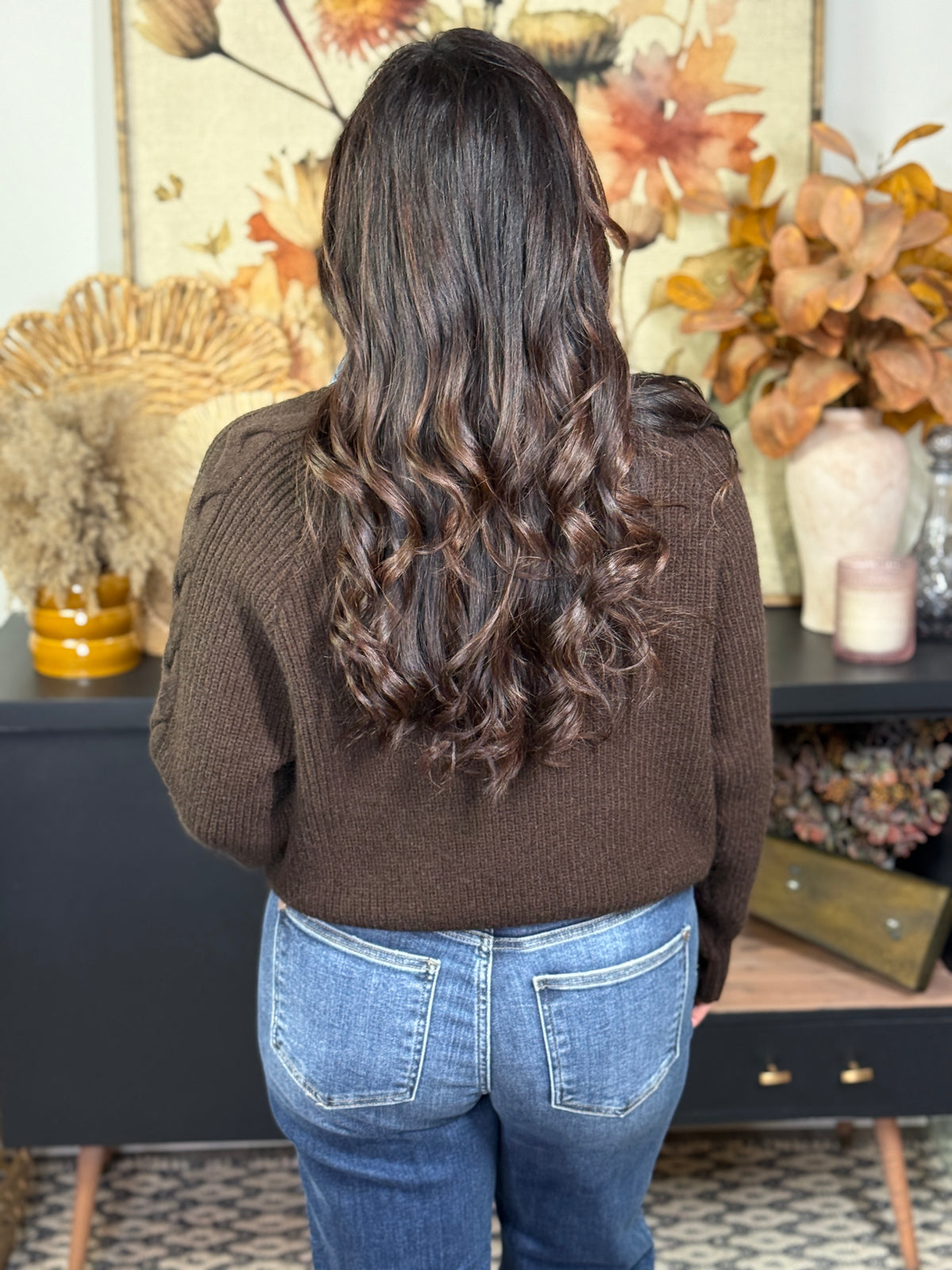 Denim Collared Sweater - Brown (Small - 2X)