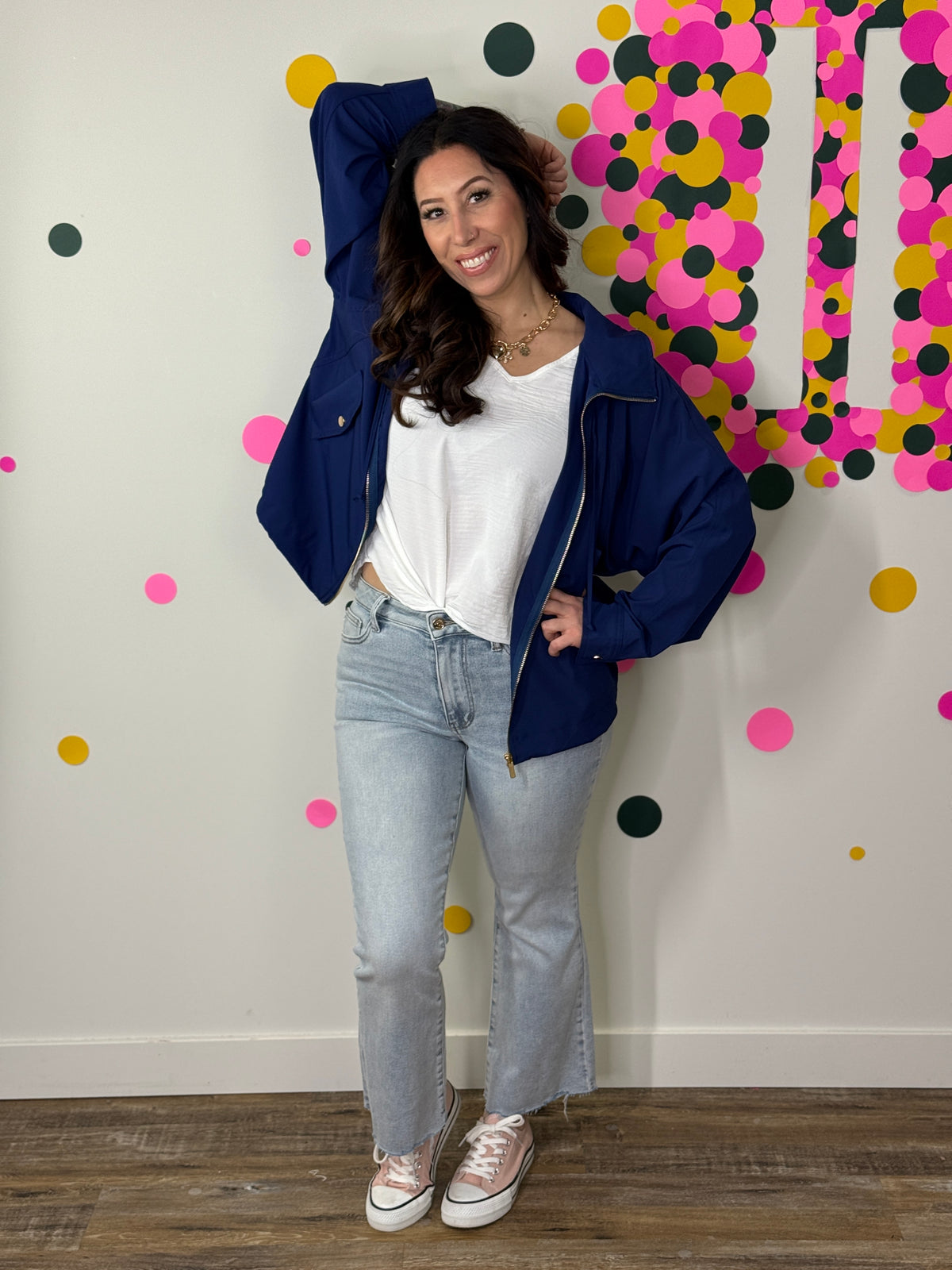 The Aria Spring Jacket - Navy (Small - 3X)