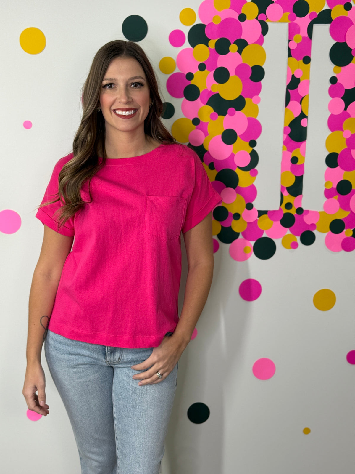 The Front Pocket Cuffed Basic - Hot Pink