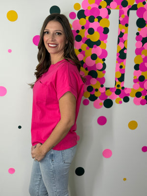 The Front Pocket Cuffed Basic - Hot Pink