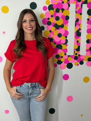 The Front Pocket Cuffed Basic -Ruby