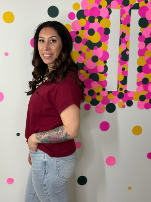 The Front Pocket Cuffed Basic - Cabernet