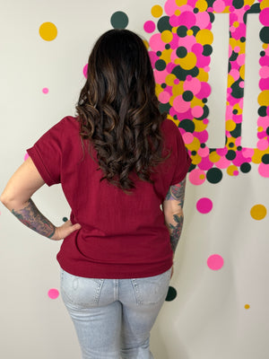 The Front Pocket Cuffed Basic - Cabernet