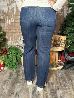 Judy Blue High Waisted Dark Wash Straight Leg Jean (sizes 24-24W)