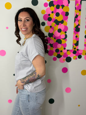 The Front Pocket Cuffed Basic - Heather Grey